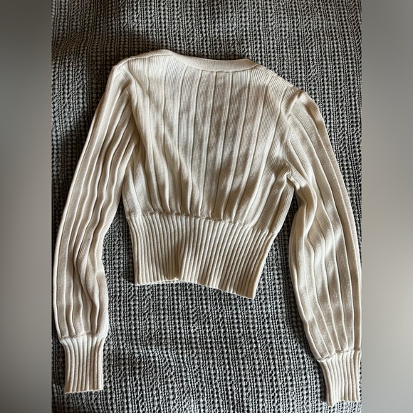 Wilfred Plunge Front Cardigan in Light Birch Size Small - Picture 2 of 5
